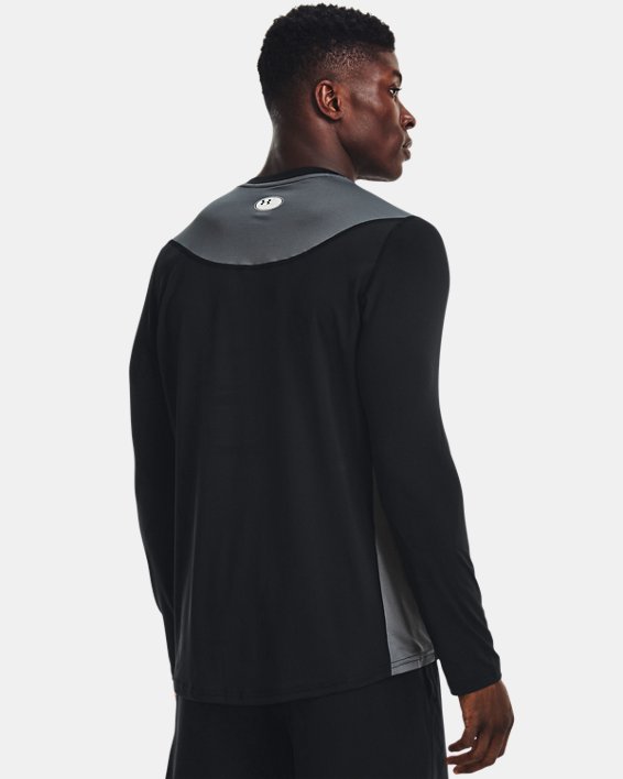Men's HeatGear® Vent Fitted Long Sleeve, Black, pdpMainDesktop image number 1